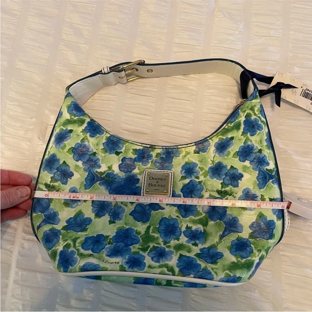 Dooney & Bourke Somerset Watercolor Satchel Purse Blue Green Floral